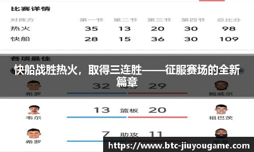 快船战胜热火,取得三连胜——征服赛场的全新篇章